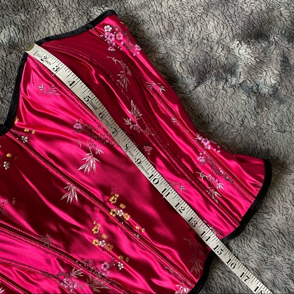 SOLD VTG Floral Brocade Satin Corset - Picture 10 of 13